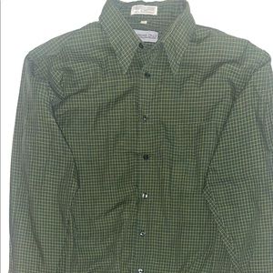 vintage forest green plaid button down